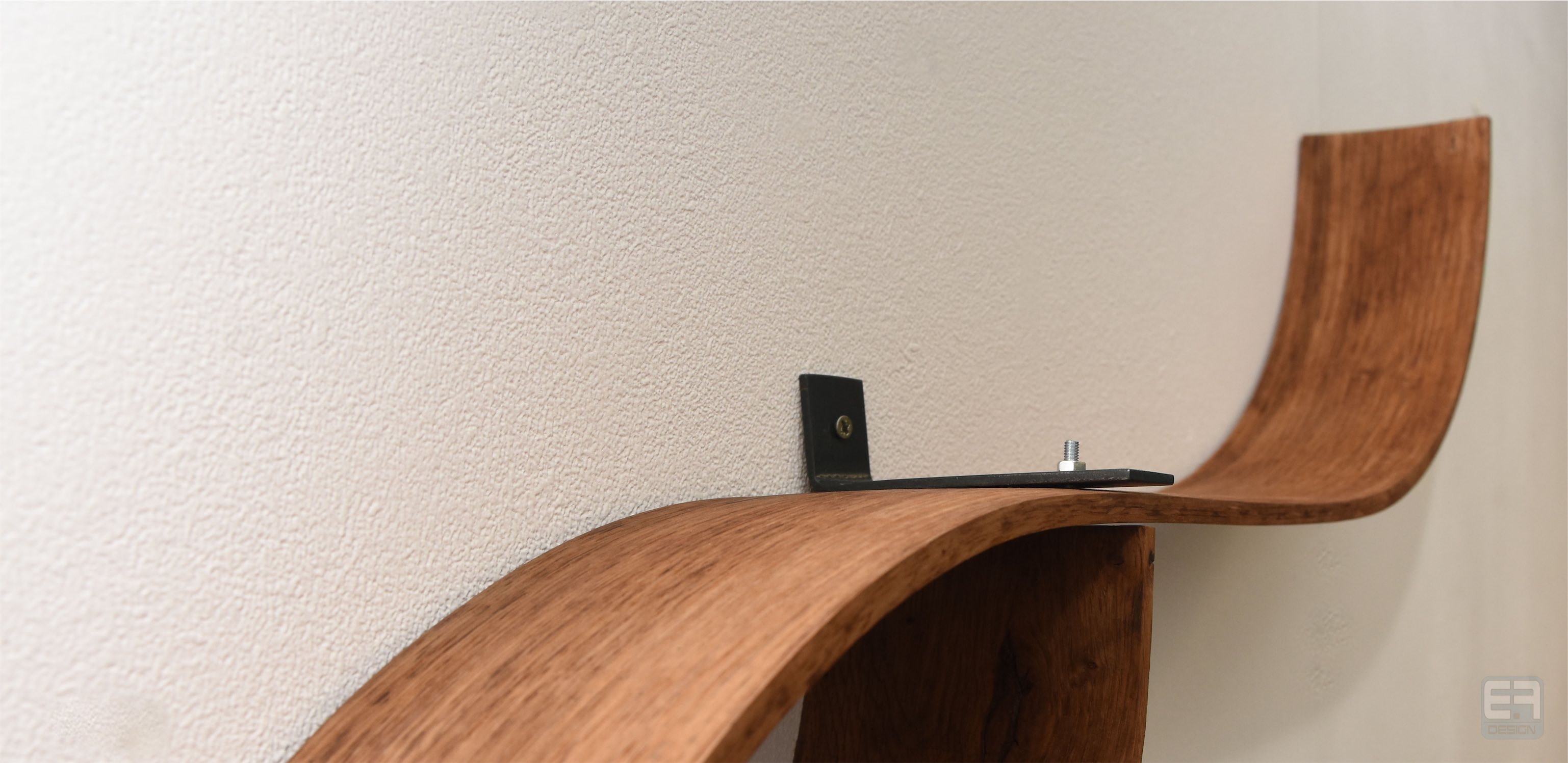 curved wood shelf