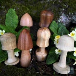 wooden turned mushrooms